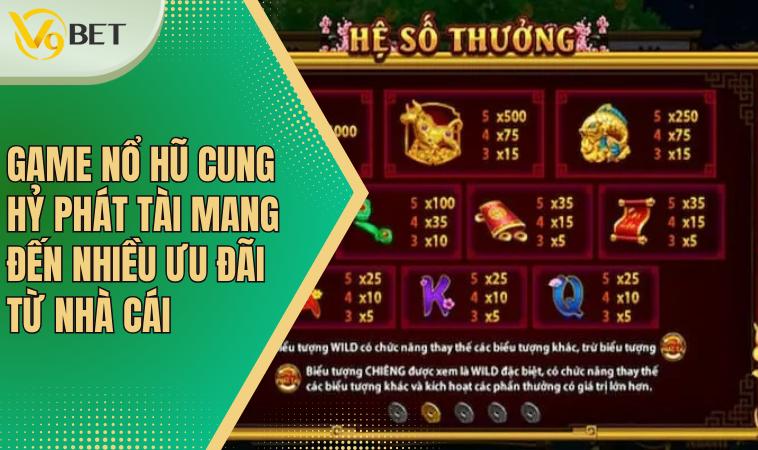 Game Nổ Hũ Cung Hỷ Phát Tài: Trải Nghiệm Chơi Đỉnh Cao 3 Game nổ hũ Cung Hỷ Phát Tài mang đến nhiều ưu đãi từ nhà cái
