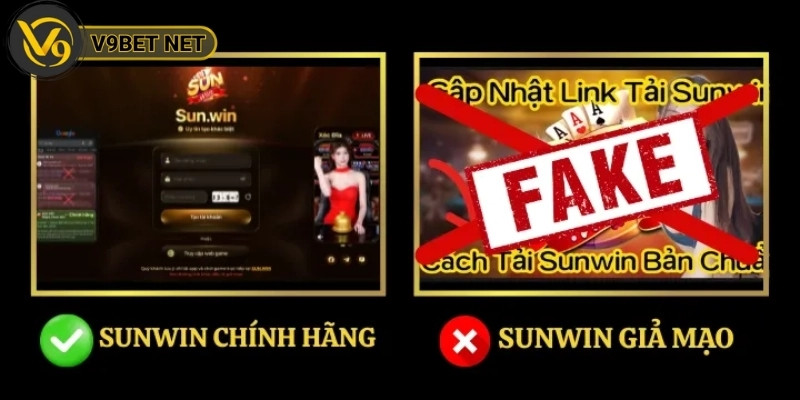Dấu hiệu nhận biết Sunwin giả mạo qua giao diện dễ dàng nhìn ra
